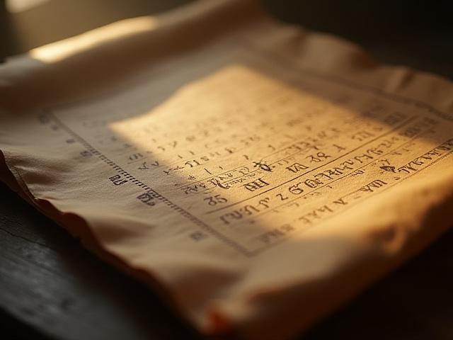 Alte Schriftrolle mit Zahlen und mystischen Symbolen