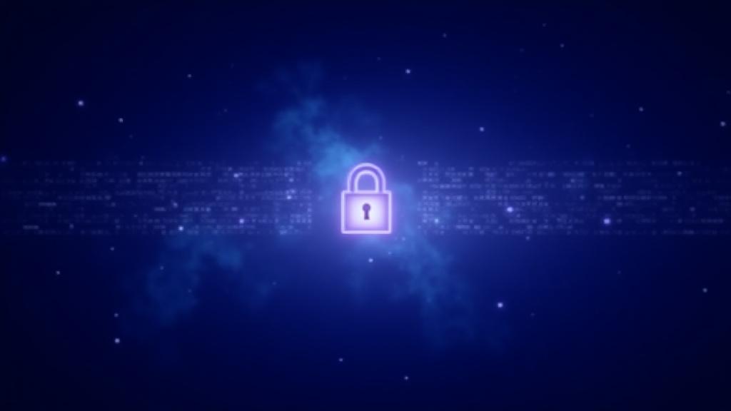 Abstrakter Sternenhimmel mit Datenschutzsymbolen